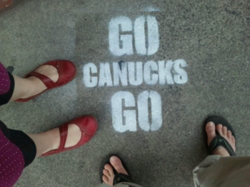 go canucks go graffiti in Victoria