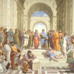 Socrates and Plato at the agora: Raphael