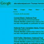 screenshot of the National Post spoofing Google