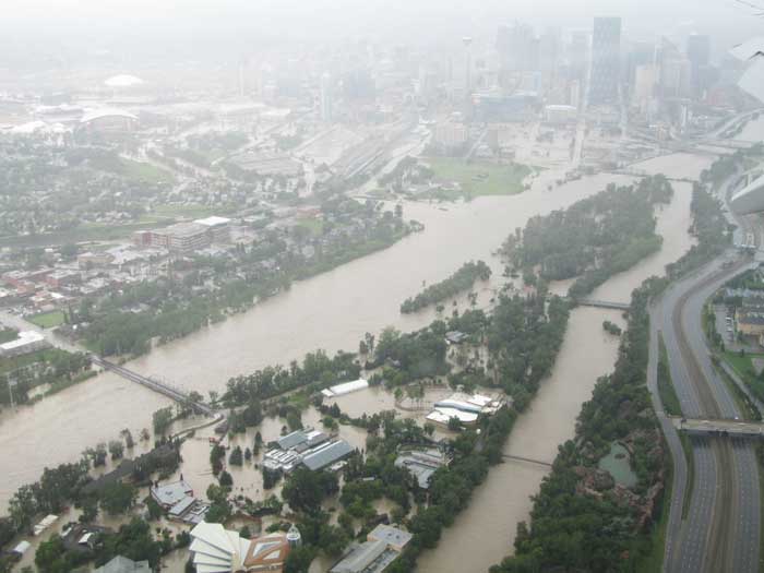 Arial photo of the Calgary flood by Becky Cory