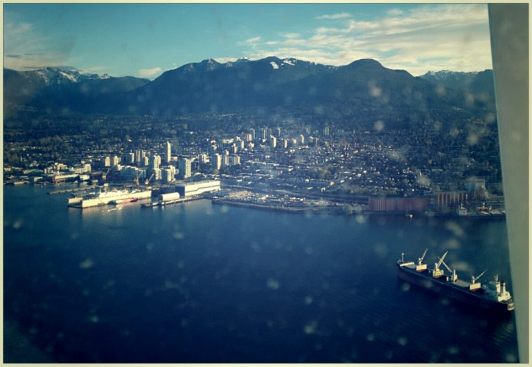 Flying into Vancouver harbour